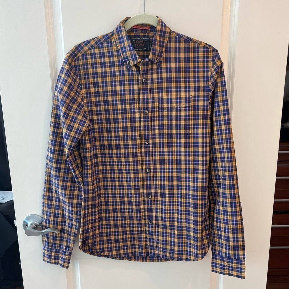 Scotch & Soda Men’s Plaid Button Down Shirt